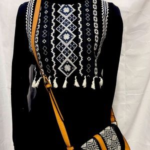 Embroidered Black sweater  Dress